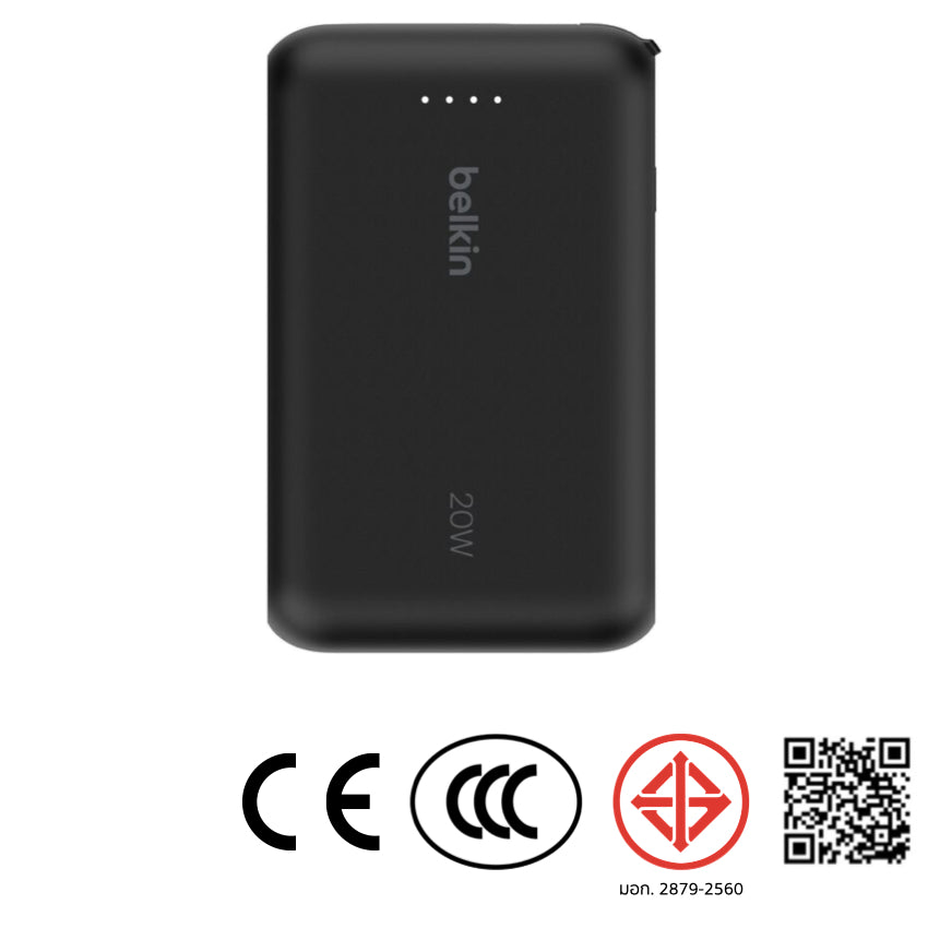BELKIN BOOST CHARGE Power Bank 10K with built in cable-Black