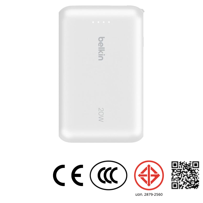 BELKIN BOOST CHARGE Power Bank 10K with built in cable-White