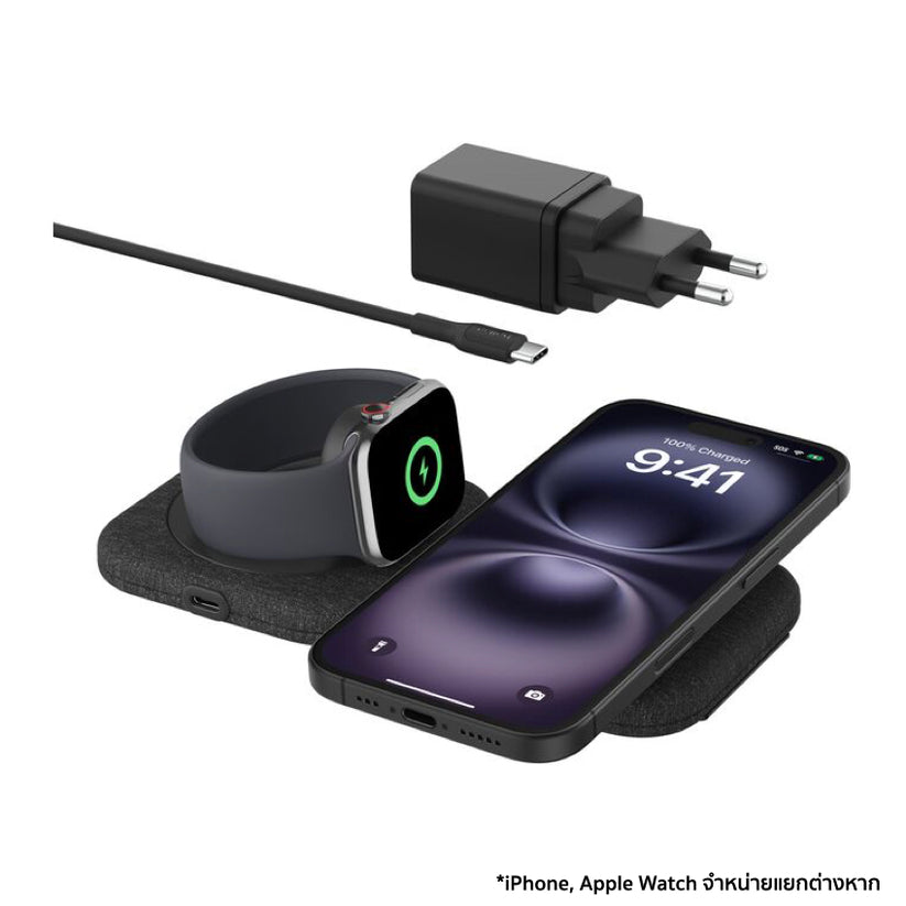 แท่นชาร์จไร้สาย Belkin BoostCharge Pro 2 in 1 สี Black สำหรับ ชาร์จ iPhone, Apple Watch, AirPods แบรนด์ BELKIN
