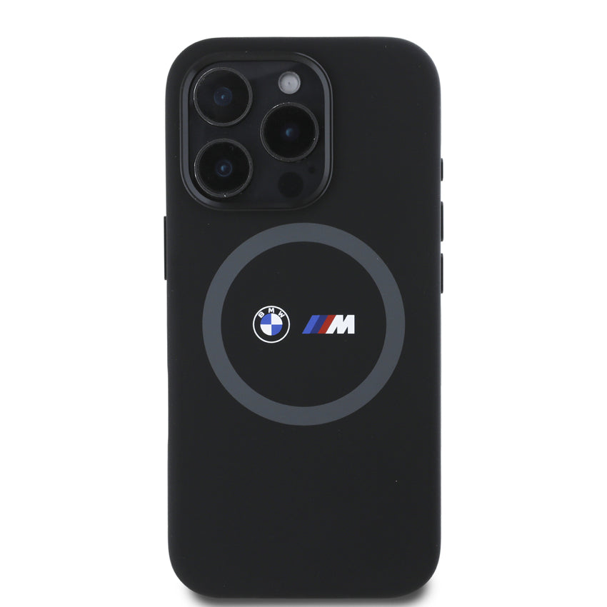 เคสไอโฟน M Mag Liquid Silicone สำหรับ iPhone 16 Pro สี Black แบรนด์ BMW