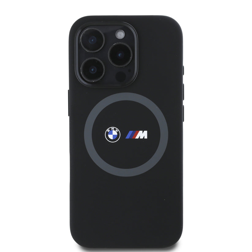 เคสไอโฟน M Mag Liquid Silicone สำหรับ iPhone 16 Pro สี Black แบรนด์ BMW