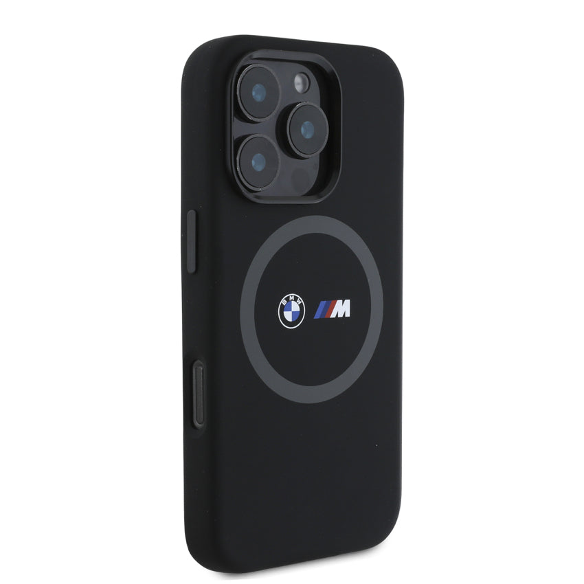 BMW M Mag Liquid Silicone Case for iPhone 16 Pro - Black