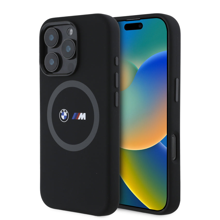 BMW M Mag Liquid Silicone Case for iPhone 16 Pro - Black