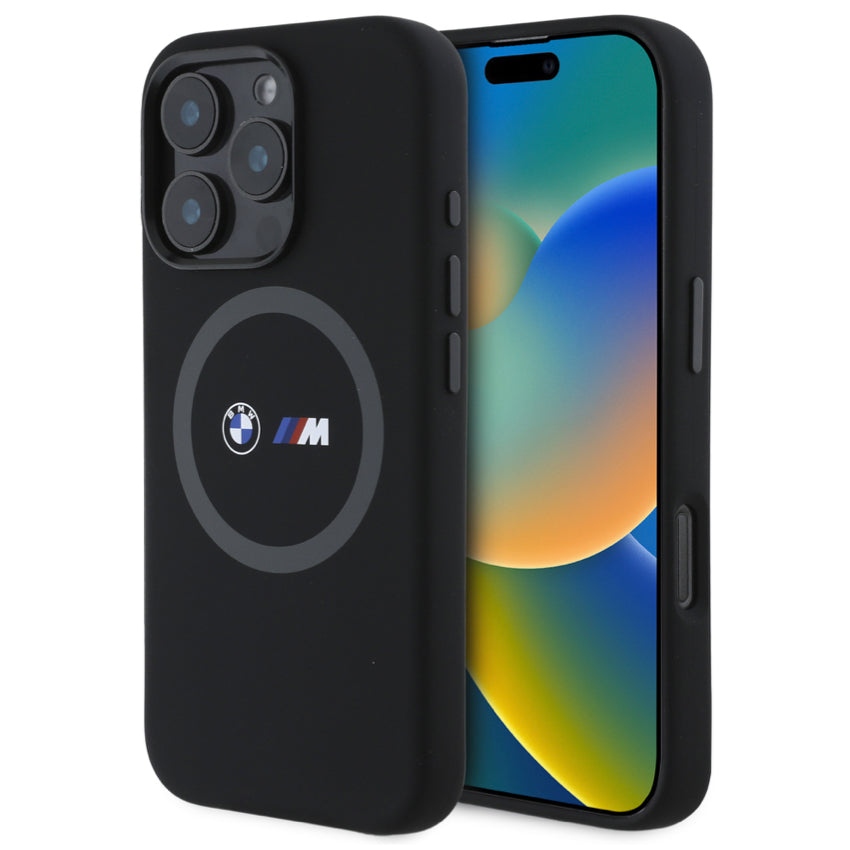 BMW M Mag Liquid Silicone Case for iPhone 16 Pro Max - Black