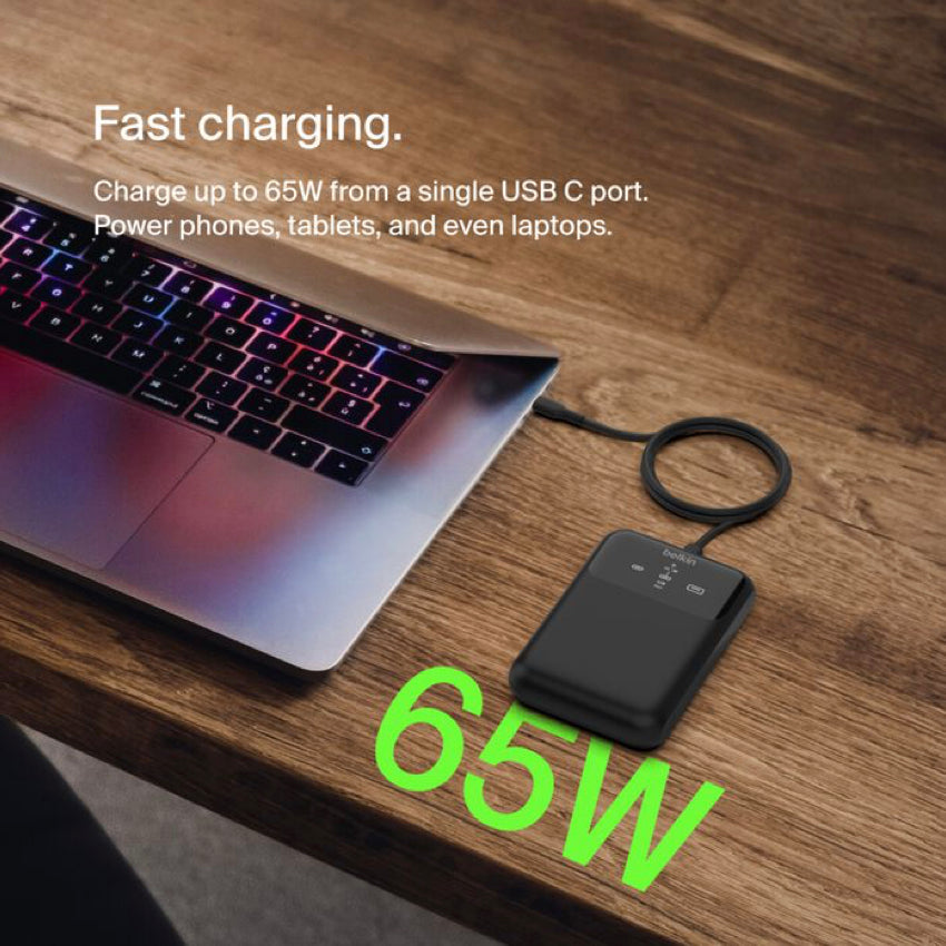 Belkin Boost Charge Pro Power Bank 20K 2 USB-C 1 USB-A 65W Black