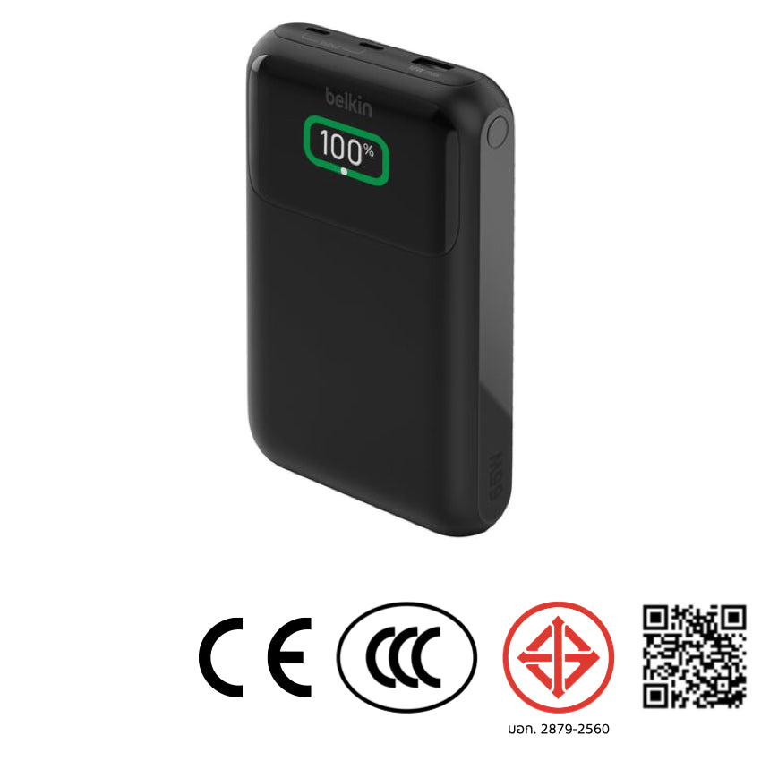 Belkin Boost Charge Pro Power Bank 20K 2 USB-C 1 USB-A 65W Black