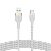 Belkin BOOST CHARGE Pro Flex Double-Braided Silicone USB-A to C 1M - White