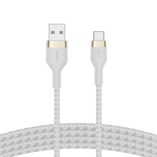 Belkin BOOST CHARGE Pro Flex Double-Braided Silicone USB-A to C 1M - White