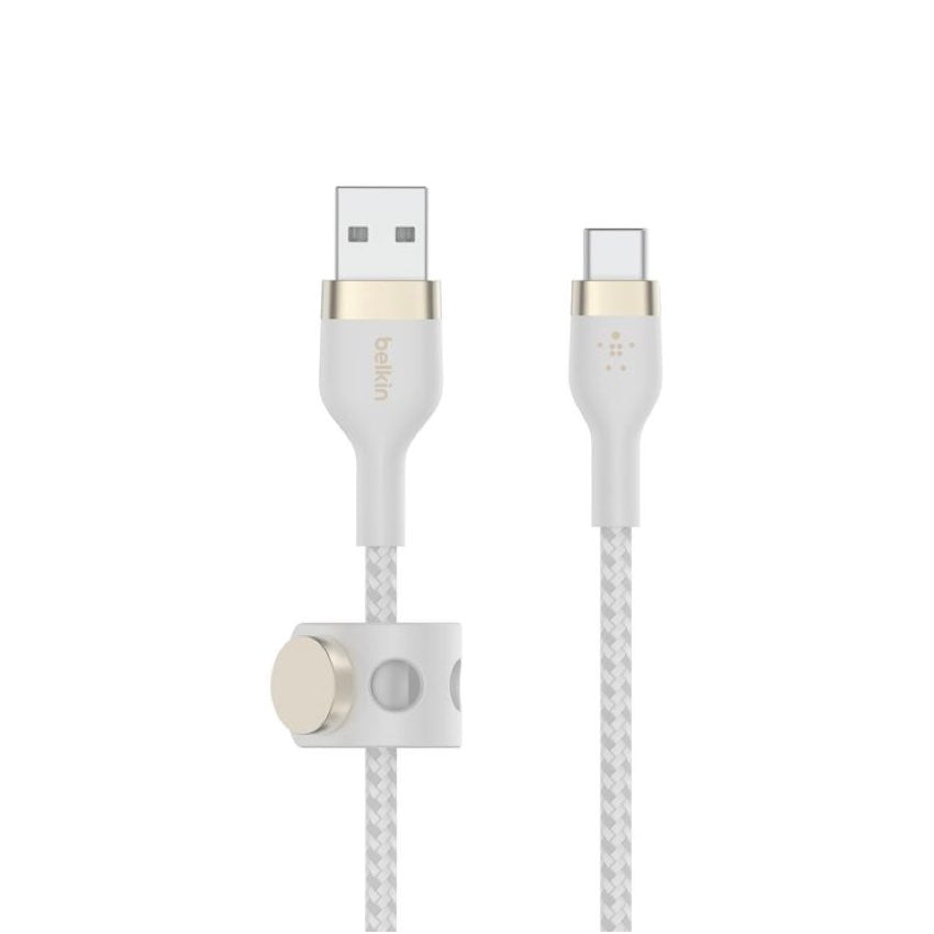 Belkin BOOST CHARGE Pro Flex Double-Braided Silicone USB-A to C 1M - White