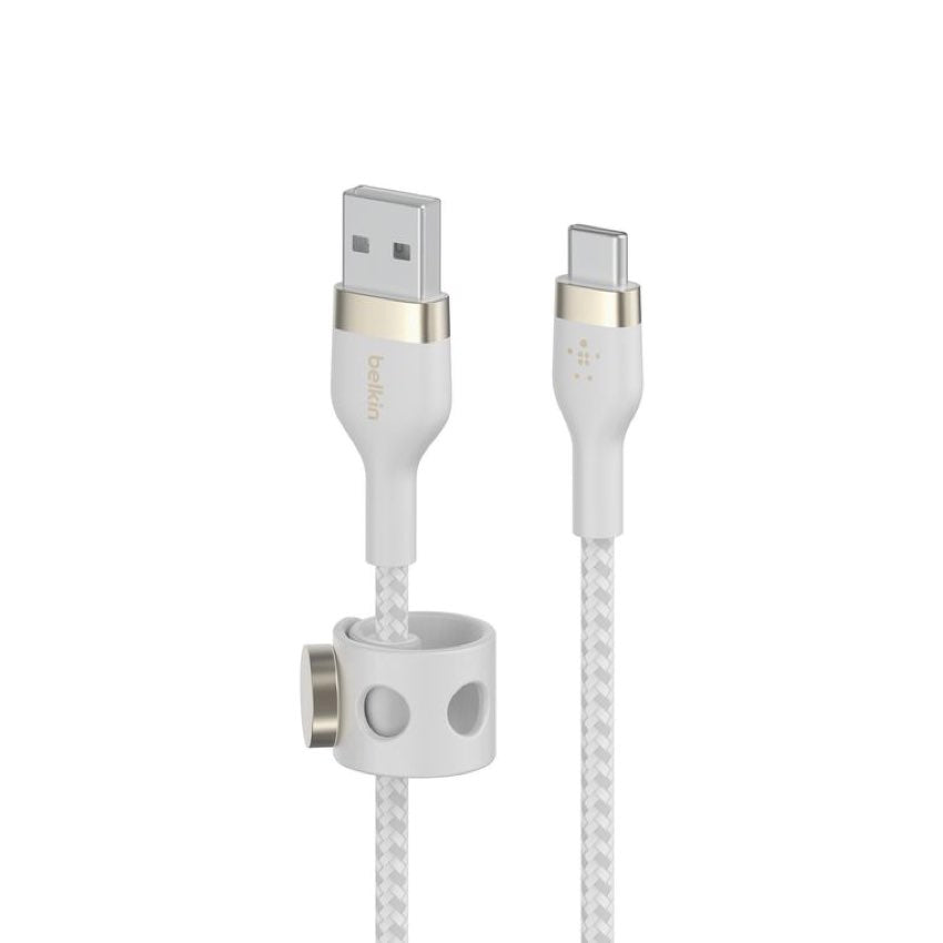 Belkin BOOST CHARGE Pro Flex Double-Braided Silicone USB-A to C 1M - White