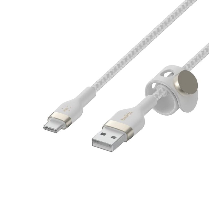 Belkin BOOST CHARGE Pro Flex Double-Braided Silicone USB-A to C 1M - White