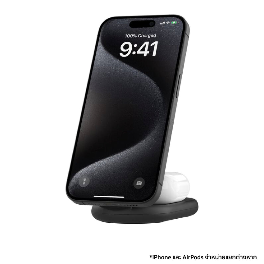 Belkin BoostCharge 2 in 1 Magnetic Wireless Charging Stand Qi2 15W - Black