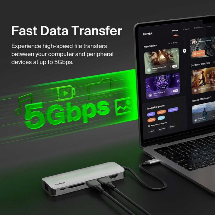 ฮับ Belkin USB-C ดีไซน์พรีเมียมสำหรับพกพา