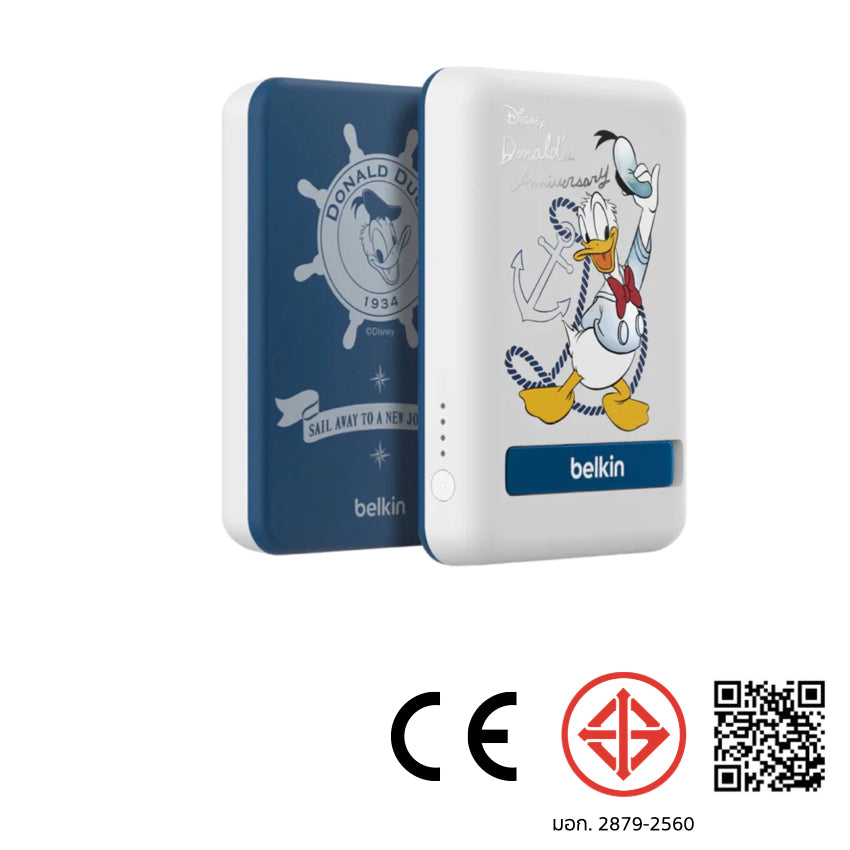 Belkin BOOST CHARGE Magnetic 7.5W Wireless Power Bank 5K with Kickstand-Donald Duck