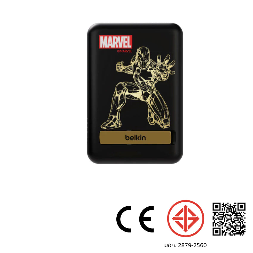 BELKIN Boost Charge Magnetic 7.5W Wireless Power Bank 5K with Kickstand - Iron Man