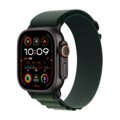 Apple AW 49mm Black Titanium Case Ultra 2 GPS + Cellular - Dark Green Alpine Loop - Medium