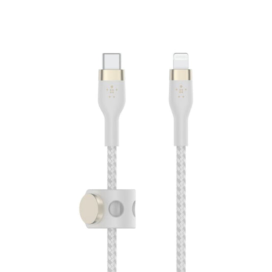 Belkin BoostCharge Pro Flex C to Lightning Cable 1M สายชาร์จถักไนลอนทนทาน ยืดหยุ่น รองรับ USB-C PD Fast Charging พร้อมแม่เหล็กจัดเก็บ