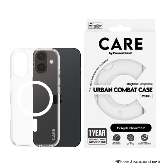 เคสไอโฟน Flagship รองรับ MagSafe สำหรับ iPhone 16 สี White จากแบรนด์ CARE by PanzerGlass