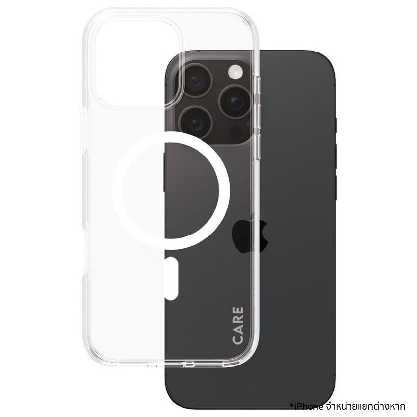 เคสไอโฟน Flagship รองรับ MagSafe สำหรับ iPhone 16 Pro Max สี White ดีไซน์ใส จากแบรนด์ CARE by PanzerGlass