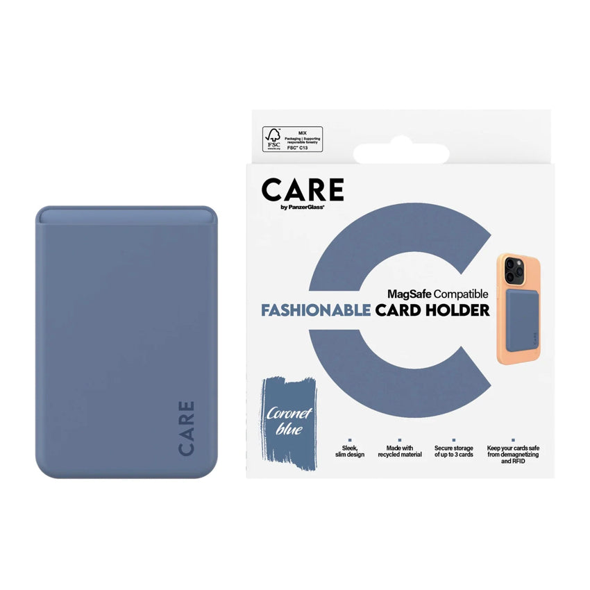 กระเป๋าใส่บัตร Fashionable Cardholder สำหรับ iPhone สี Blue แบรนด์ CARE by PanzerGlass