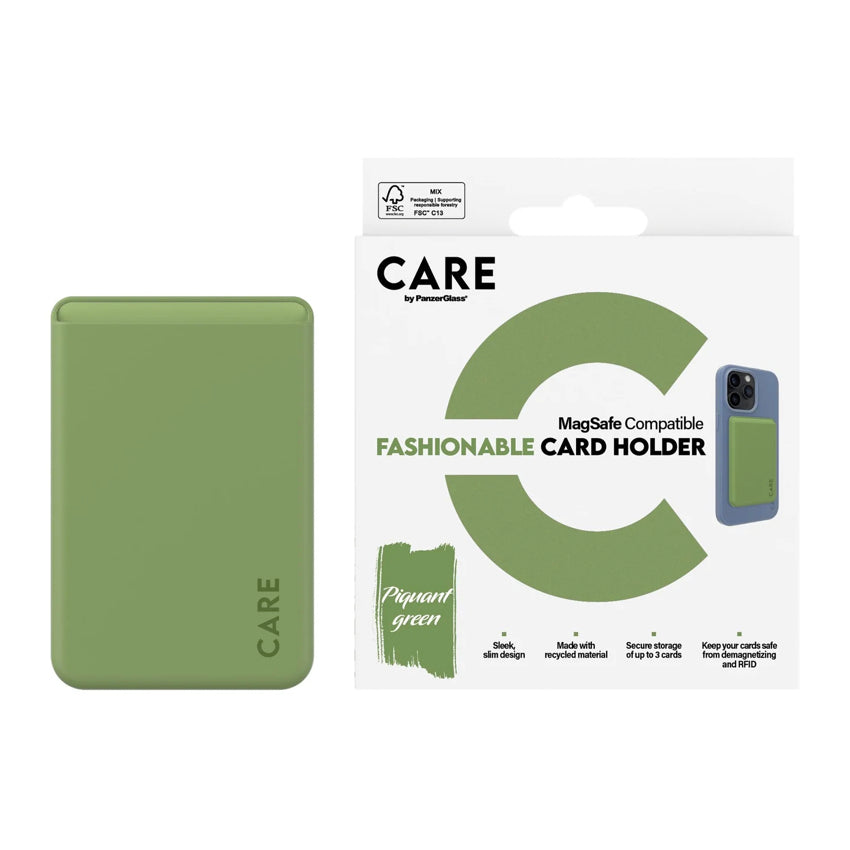 กระเป๋าใส่บัตร Fashionable Cardholder สำหรับ iPhone สี Green แบรนด์ CARE by PanzerGlass