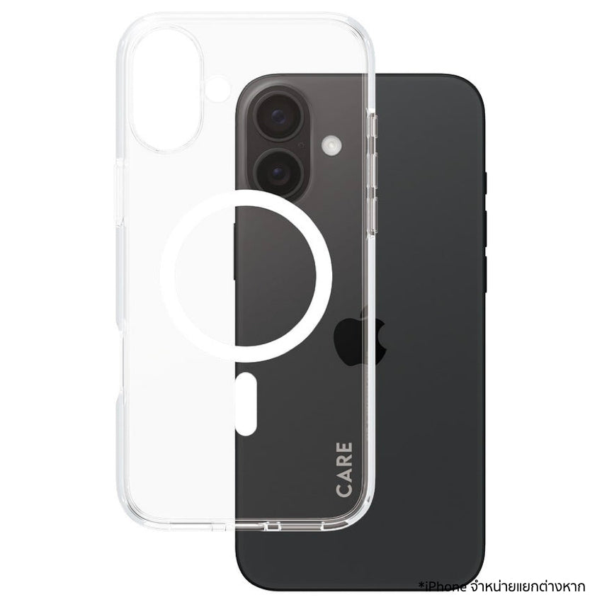 เคสไอโฟน Flagship รองรับ MagSafe สำหรับ iPhone 16 Plus สี White ดีไซน์ใส จากแบรนด์ CARE by PanzerGlass
