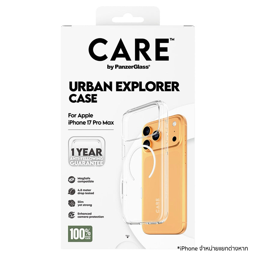 เคสไอโฟน Urban Combat รองรับ MagSafe สำหรับ iPhone 17 Pro Max สี Transparent  กันกระแทก 4.8 เมตร แบรนด์ CARE by PanzerGlass