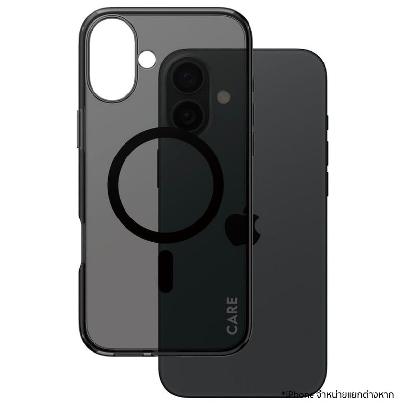 เคสไอโฟน Smokey Hard รองรับ MagSafe สำหรับ iPhone 16 Plus สี Black ดีไซน์สุดเท่ จากแบรนด์ CARE