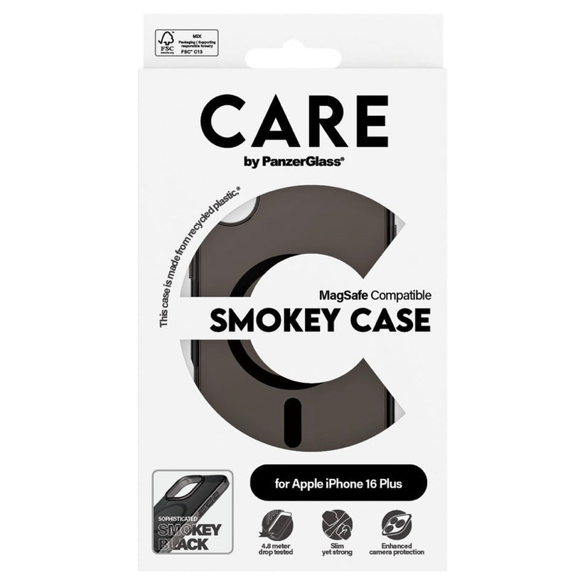 เคสไอโฟน Smokey Hard รองรับ MagSafe สำหรับ iPhone 16 Plus สี Black ป้องกันรอยขีดข่วน จากแบรนด์ CARE