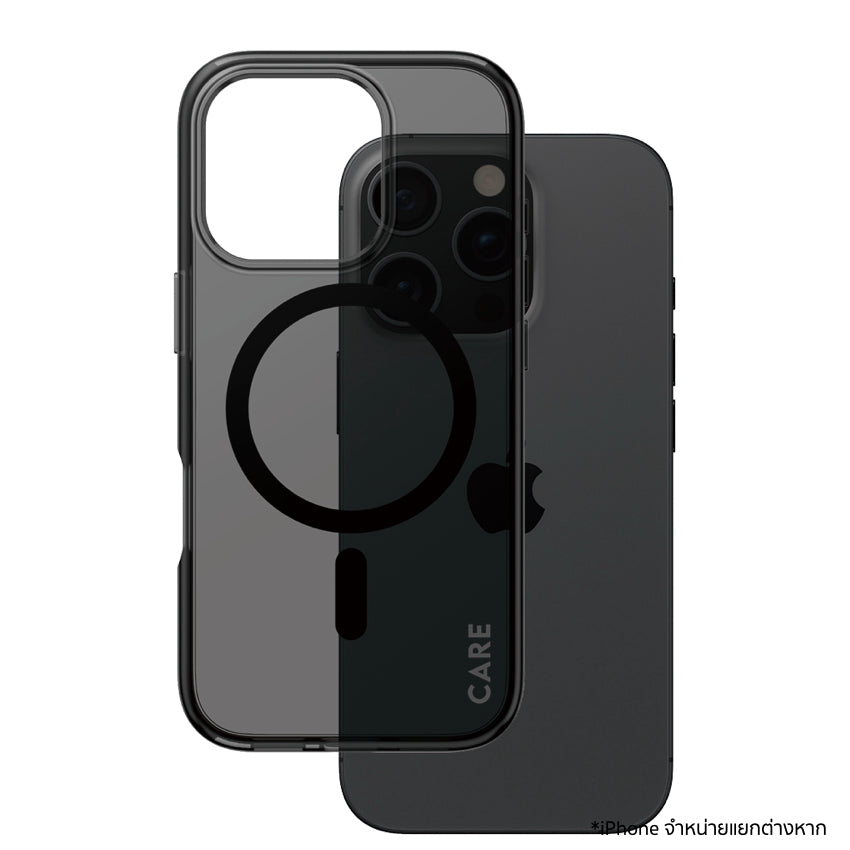 เคสไอโฟน Smokey Hard รองรับ MagSafe สำหรับ iPhone 16 Pro สี Black ดีไซน์สุดเท่ จากแบรนด์ CARE