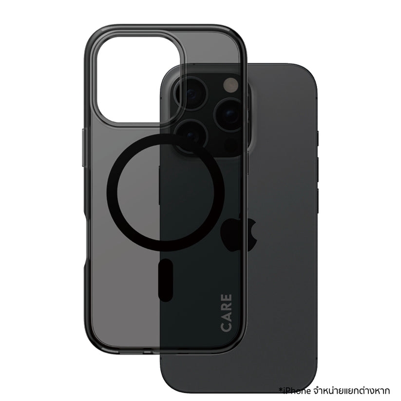 เคสไอโฟน Smokey Hard รองรับ MagSafe สำหรับ iPhone 16 Pro สี Black ดีไซน์สุดเท่ จากแบรนด์ CARE