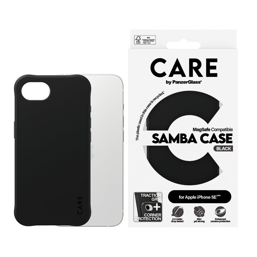 CARE by PanzerGlass Fashionable Samba Magsafe Case for iPhone 16e - Black