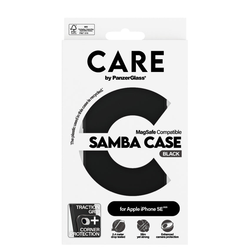 CARE by PanzerGlass Fashionable Samba Magsafe Case for iPhone 16e - Black