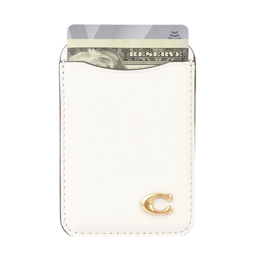 กระเป๋าใส่บัตร Coach Essential Magnetic Card Holder สี Chalk 