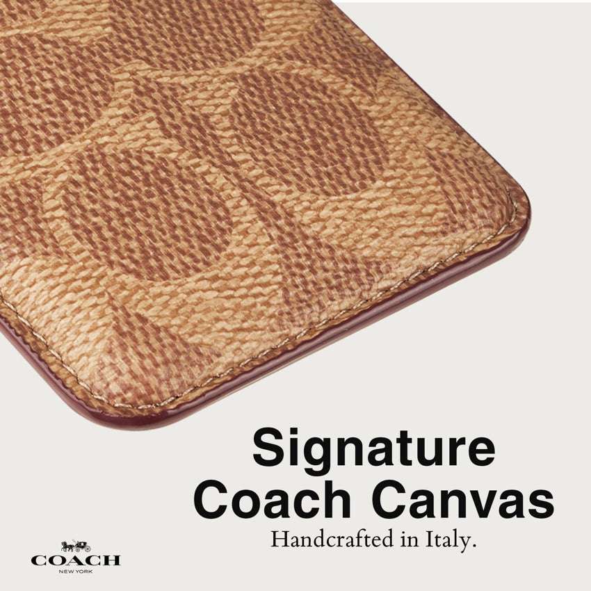 COACH Essential Magnetic Card Holder - Signature Tan