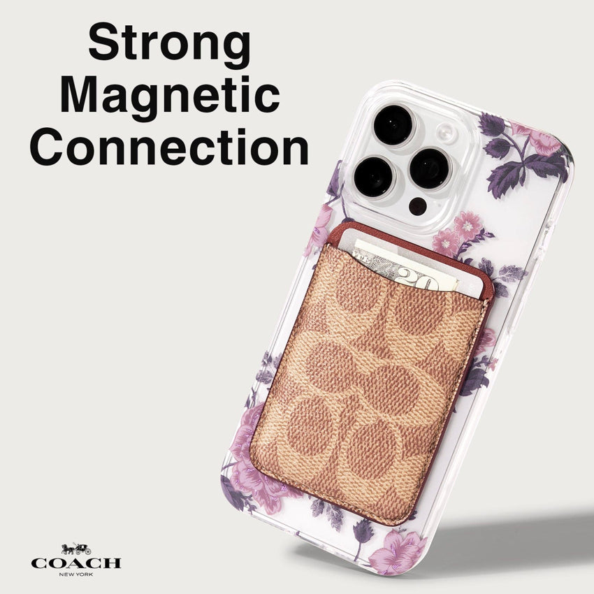 COACH Essential Magnetic Card Holder - Signature Tan