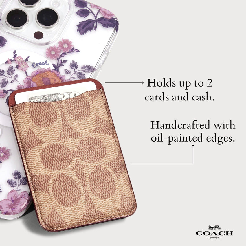 COACH Essential Magnetic Card Holder - Signature Tan
