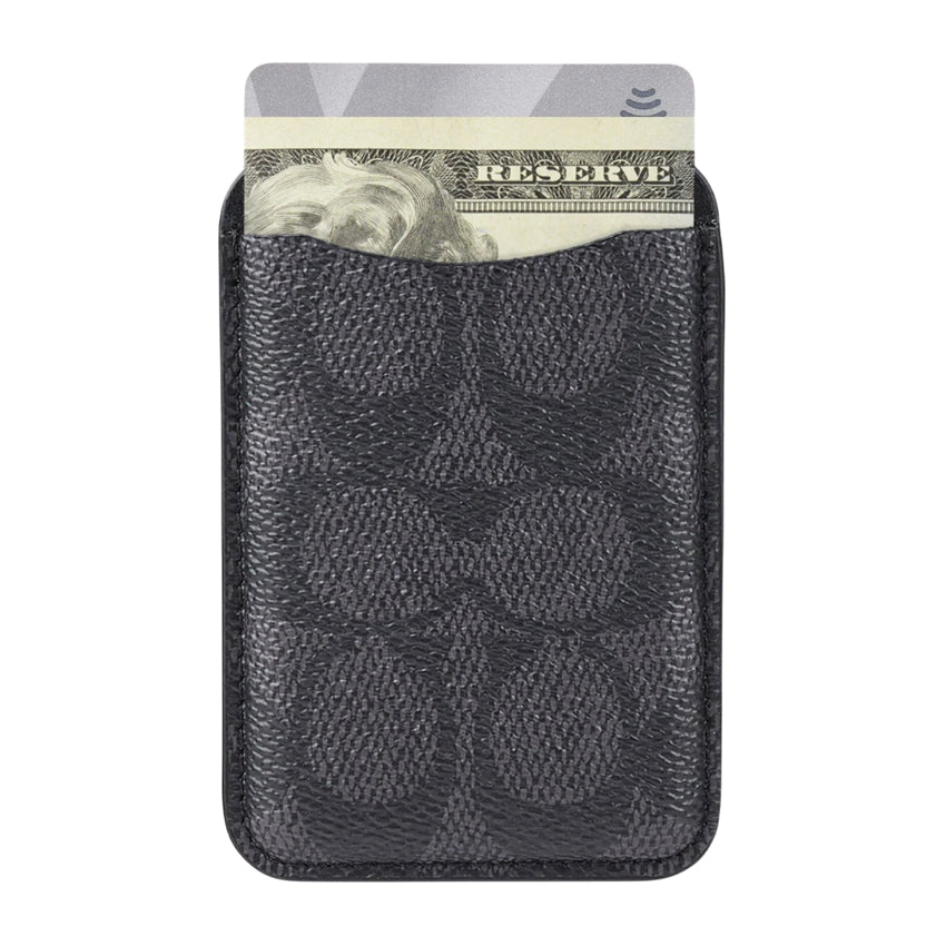 กระเป๋าใส่บัตร Coach Essential Magnetic Card Holder สี Signature Charcoal