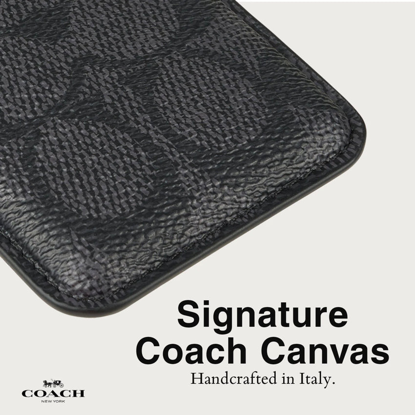 กระเป๋าใส่บัตร Coach Essential Magnetic Card Holder สี Signature Charcoal