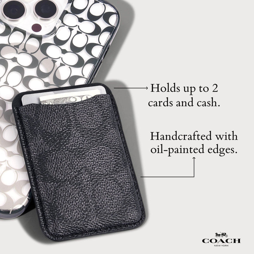 กระเป๋าใส่บัตร Coach Essential Magnetic Card Holder สี Signature Charcoal