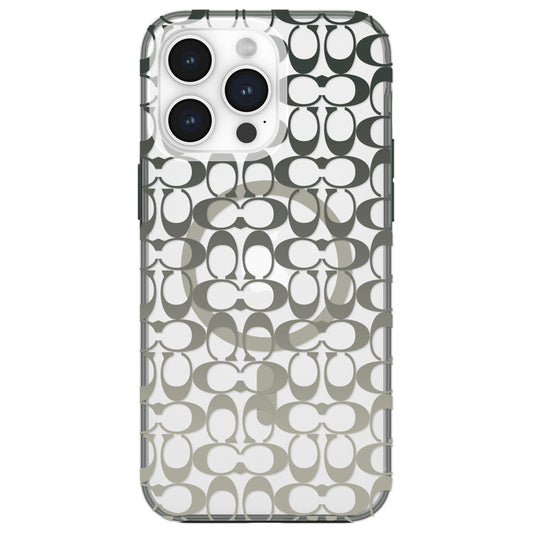 Coach Protective Case Mag for iPhone 15 Pro Max - Signature C Ombre Deep Forest