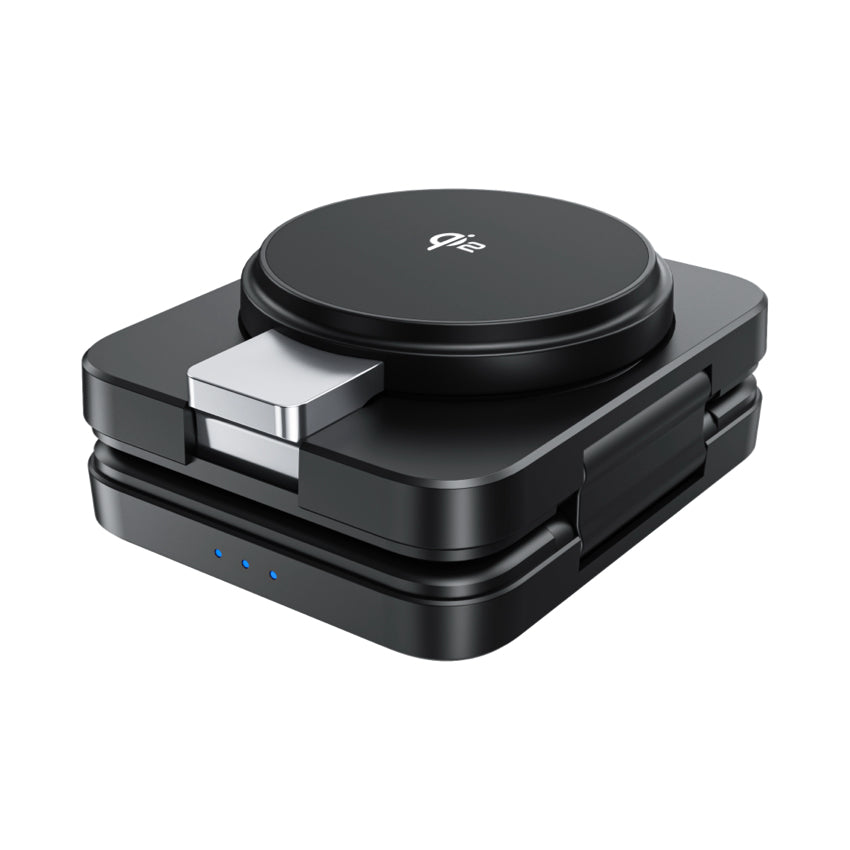 แท่นชาร์จชาร์จไร้สาย Choetech Qi2 3 in 1 Travel รองรับกำลังไฟ 15W สี Black