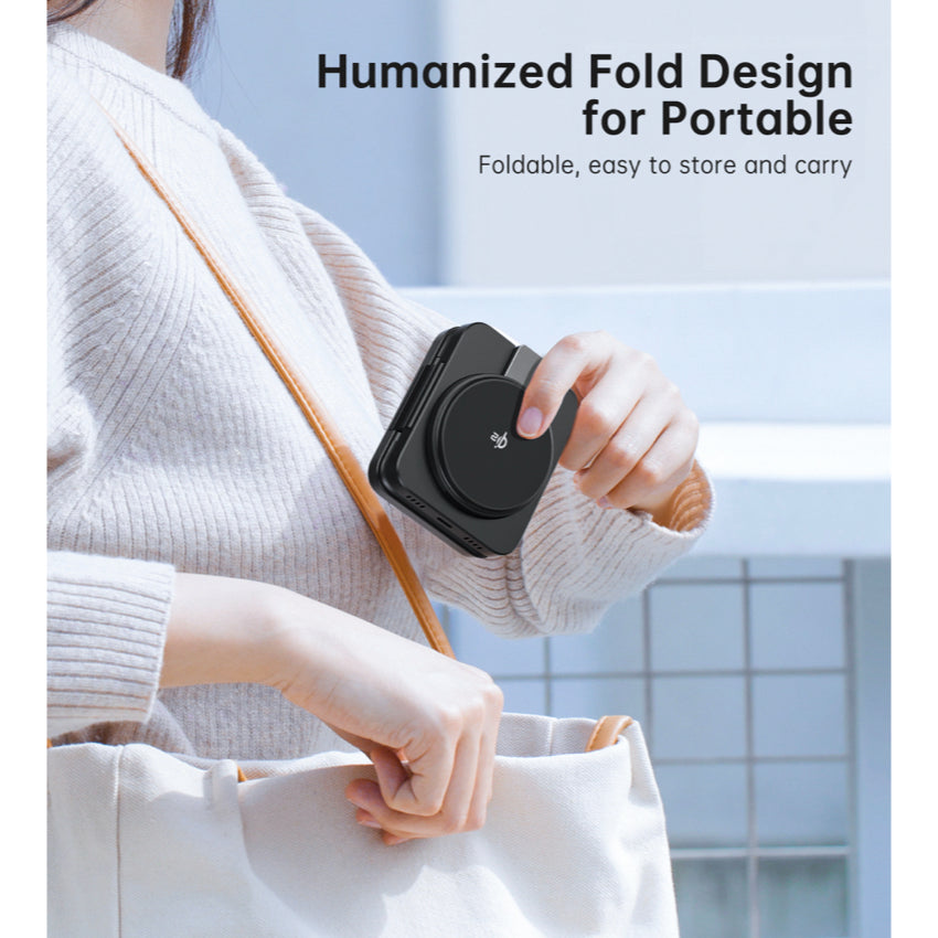 แท่นชาร์จชาร์จไร้สาย Choetech Qi2 3 in 1 Travel รองรับกำลังไฟ 15W สี Black