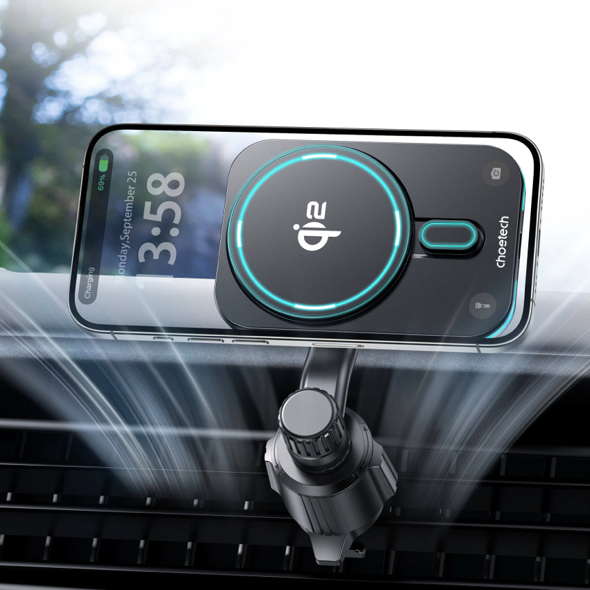 Choetech Qi2 Magnetic Car Wireless Fast Charging 15W- Black