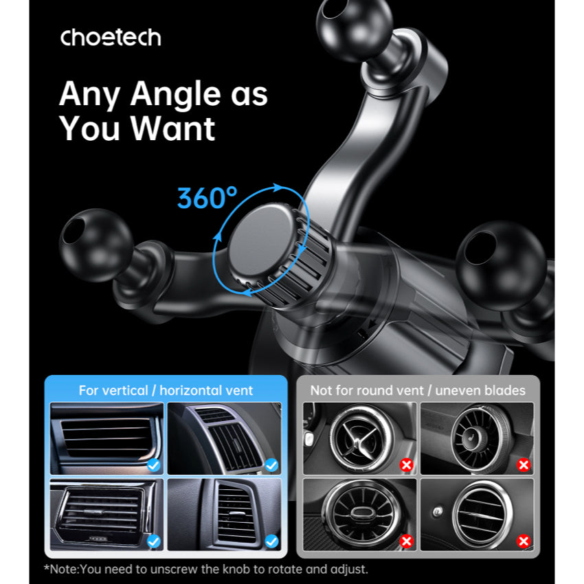 Choetech Qi2 Magnetic Car Wireless Fast Charging 15W- Black