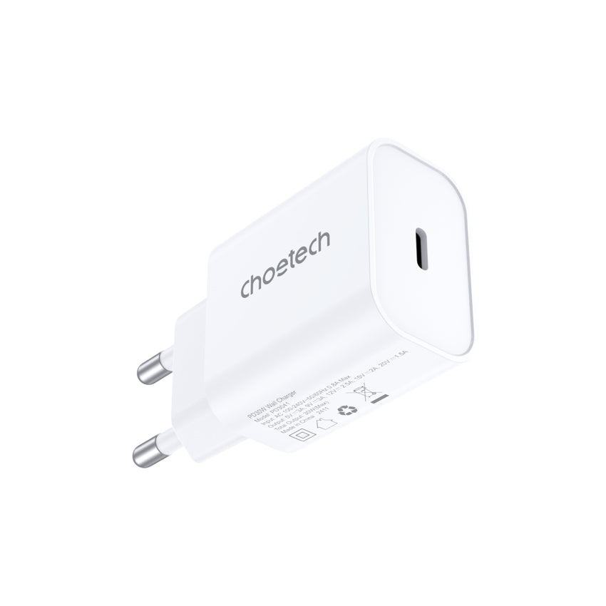 หัวชาร์จ Choetech USB-C Charge 30W (ปลั๊ก TH) สี White