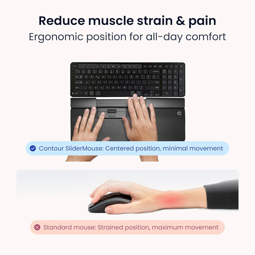 Contour Design SliderMouse Pro Wireless - Regular Wrist Rest - Vegan Leather