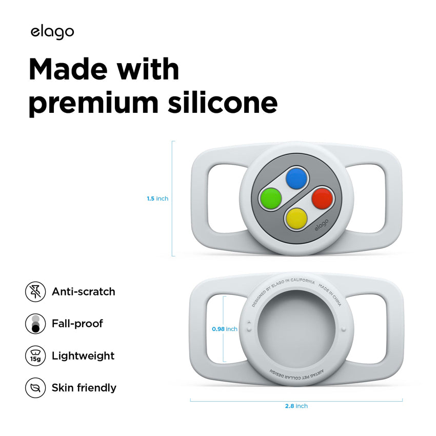 Airtag Case Elago W5 Pet Collar - Light Grey