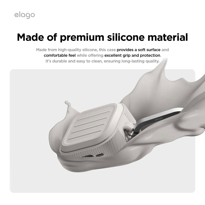 Elago Armor Hang case for AirPods G4 - Stone
