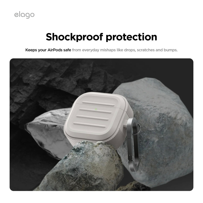 Elago Armor Hang case for AirPods G4 - Stone